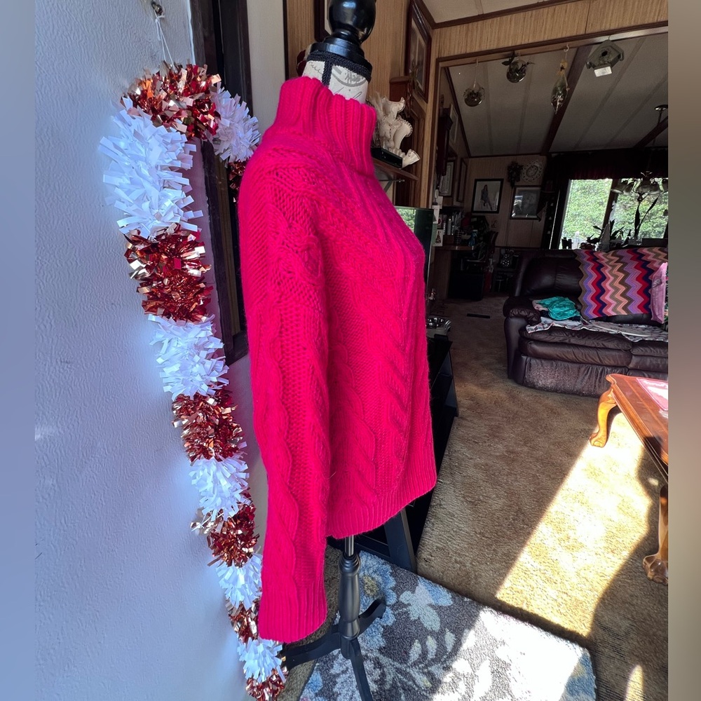 NWT FRENCH CONNECTION Nissa Chunky Cable-Knit Sweater Wool Blend. - Picture 6 of 15